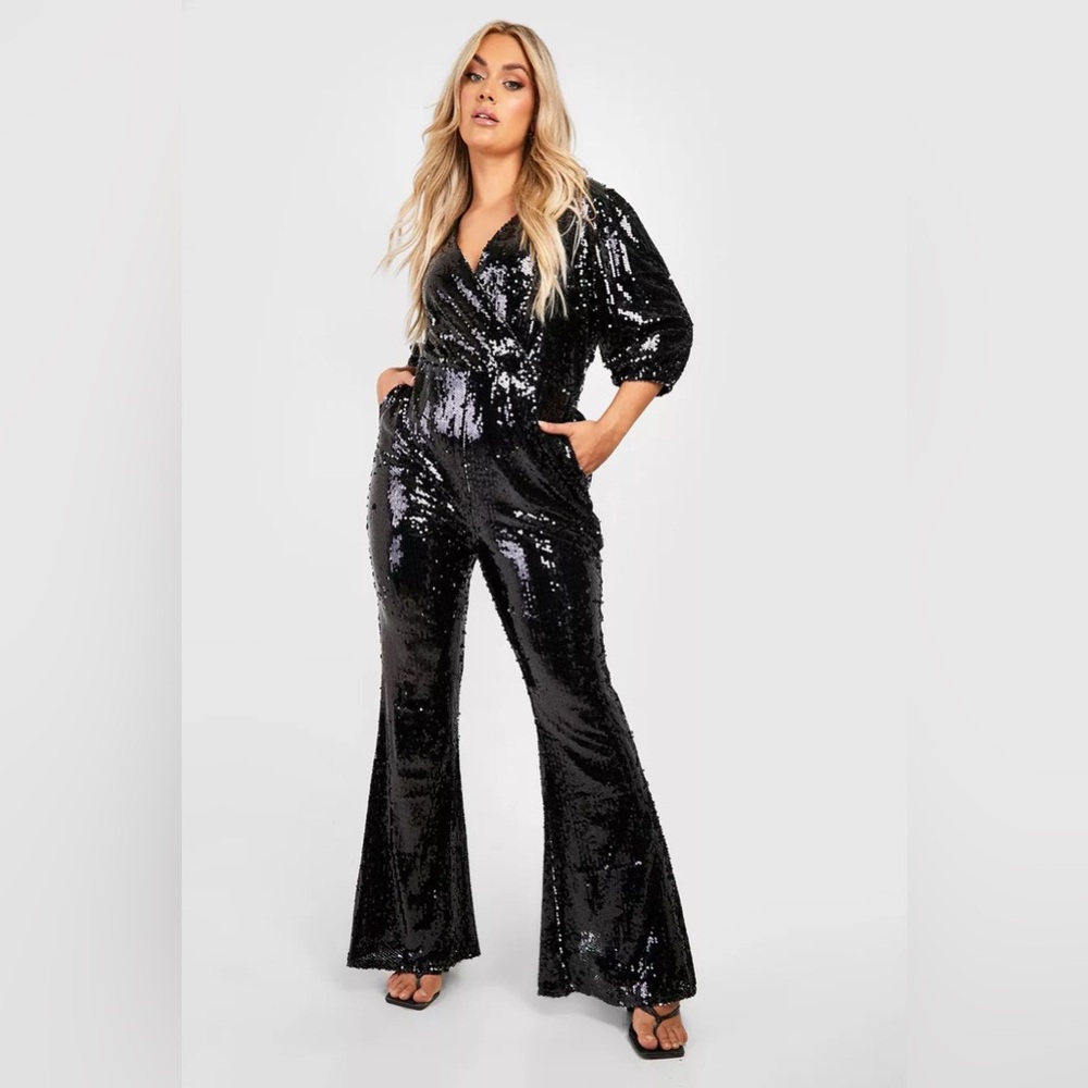 Black sequin jumpsuit